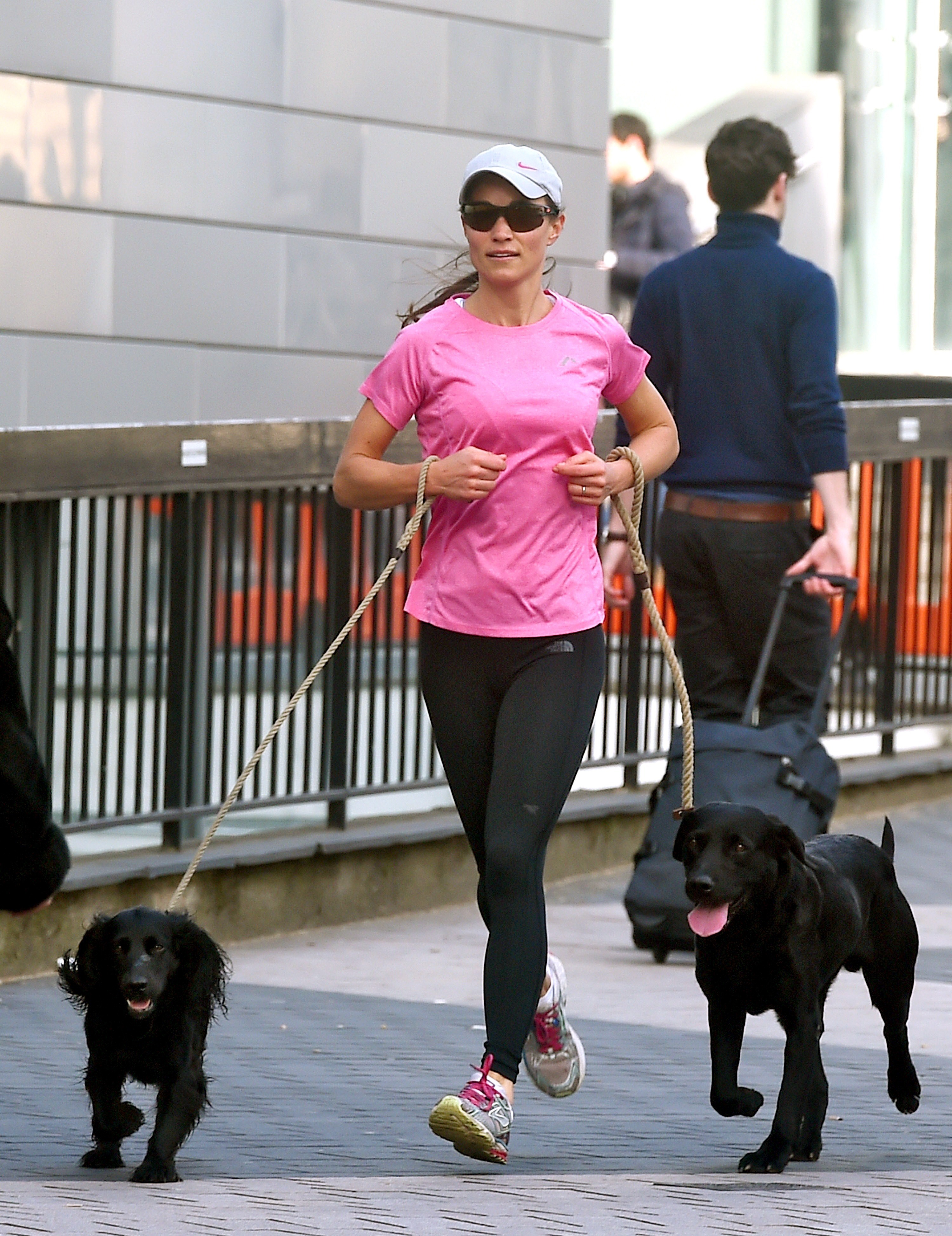 Pippa Middleton running with dogs