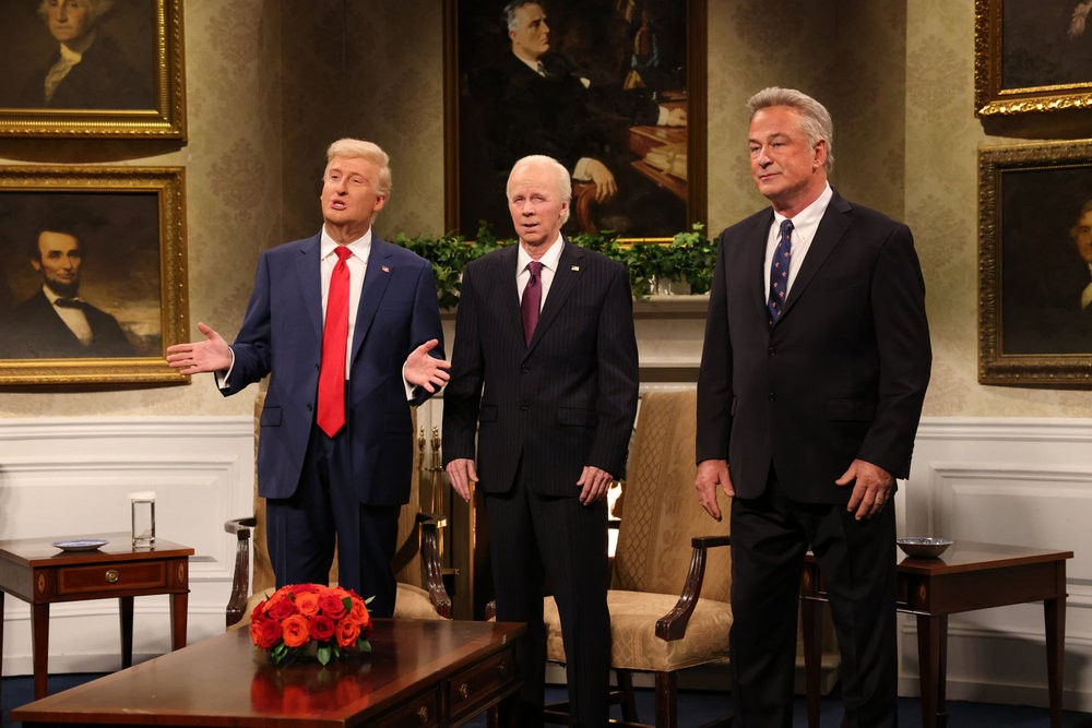 Alec Baldwin, Dana Carvey and James Austin Johnson on 'SNL'