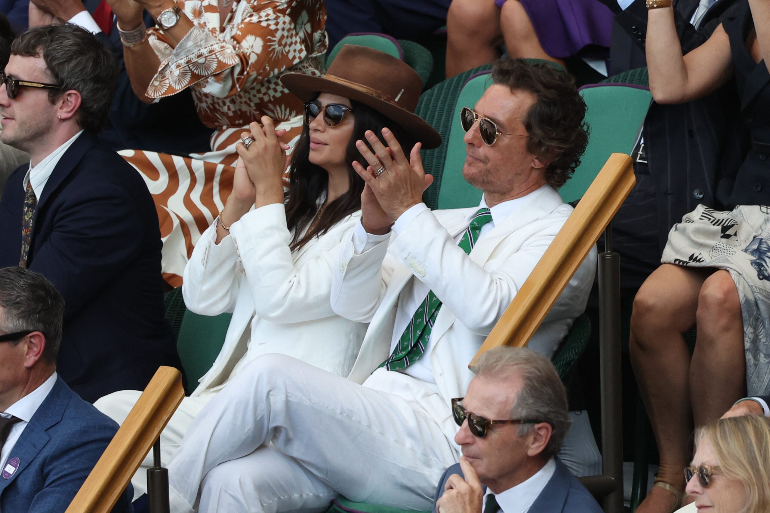 Matthew McConaughey, wife Camila Alves, Wimbledon 2025