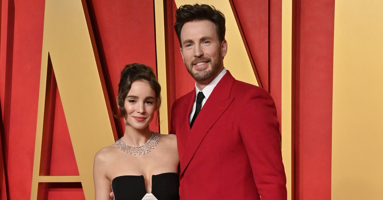 Chris Evans and Alba Baptista at the Vanity Fair Oscar Party 2024
